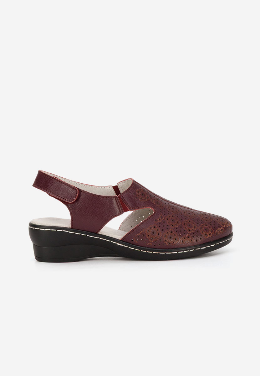 Обувки на ток Ofelya Винено червено