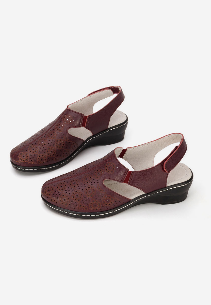 Обувки на ток Ofelya Винено червено