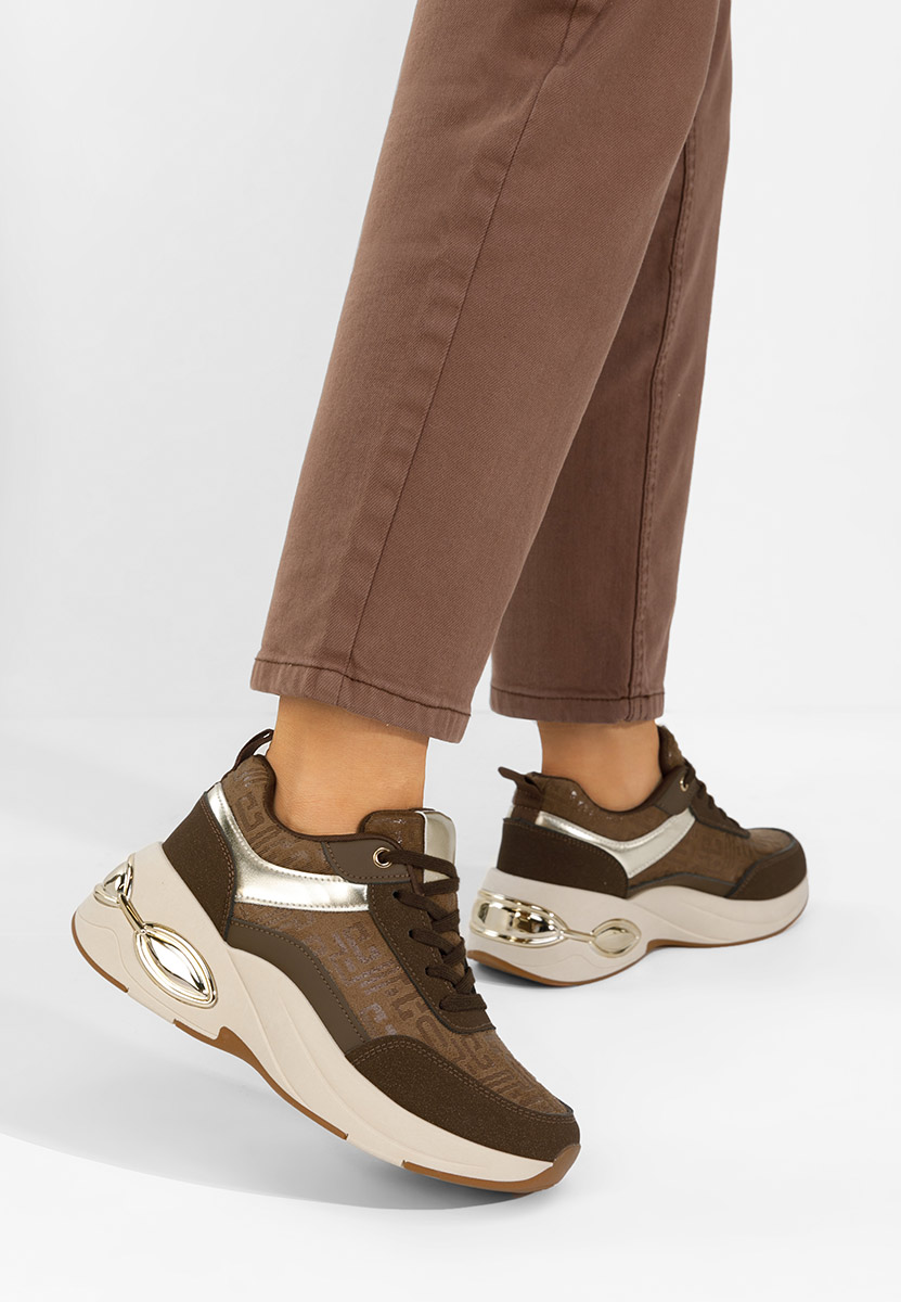 Cникърси на платформа Nezela кафяв