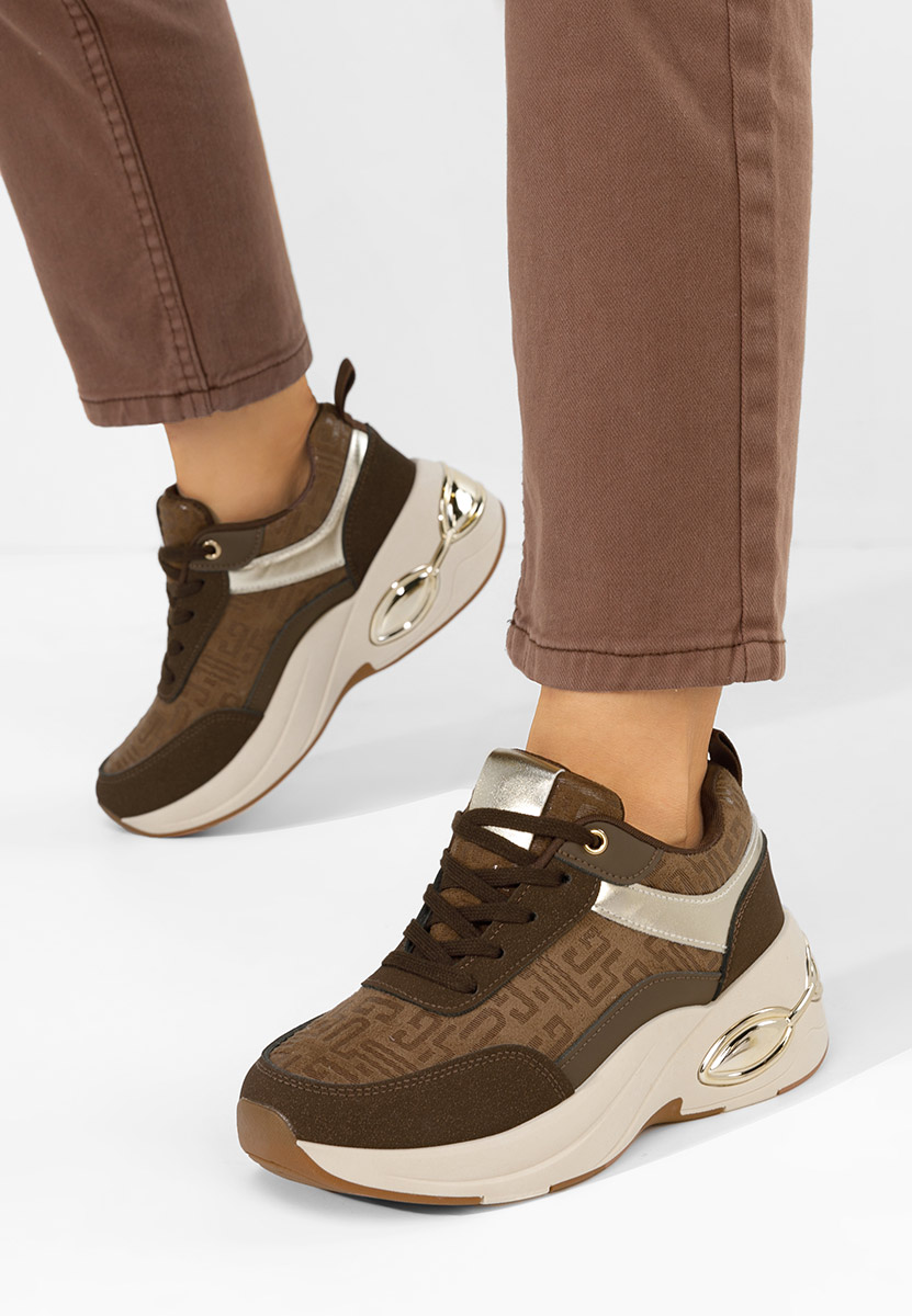 Cникърси на платформа Nezela кафяв