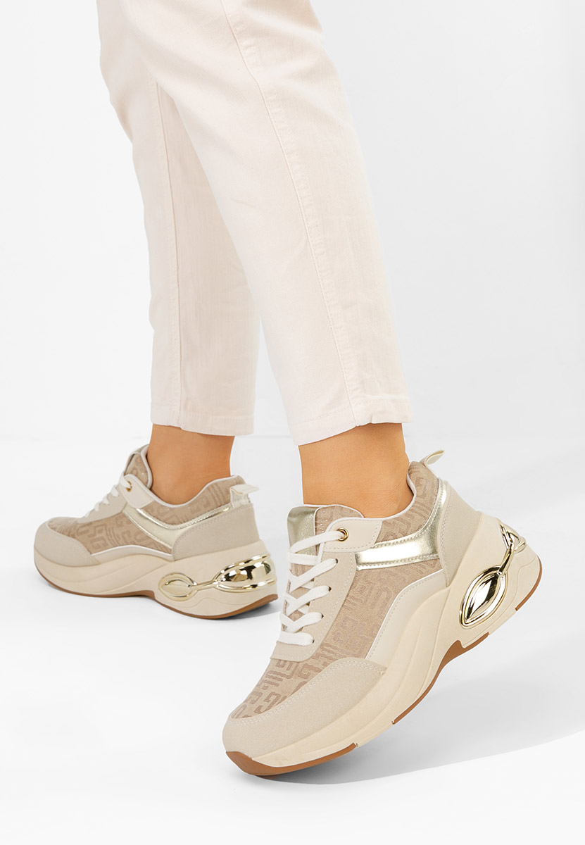 Cникърси на платформа Nezela бежов