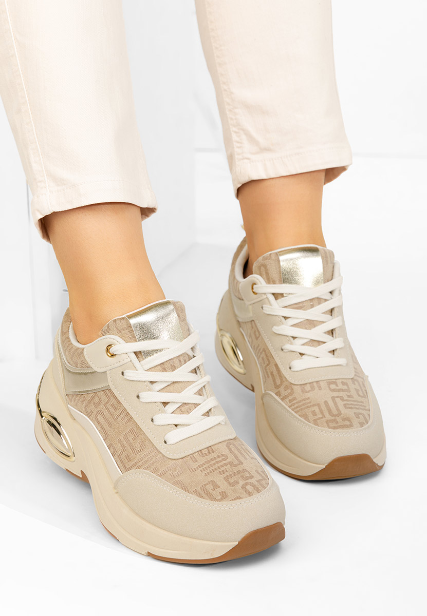 Cникърси на платформа Nezela бежов