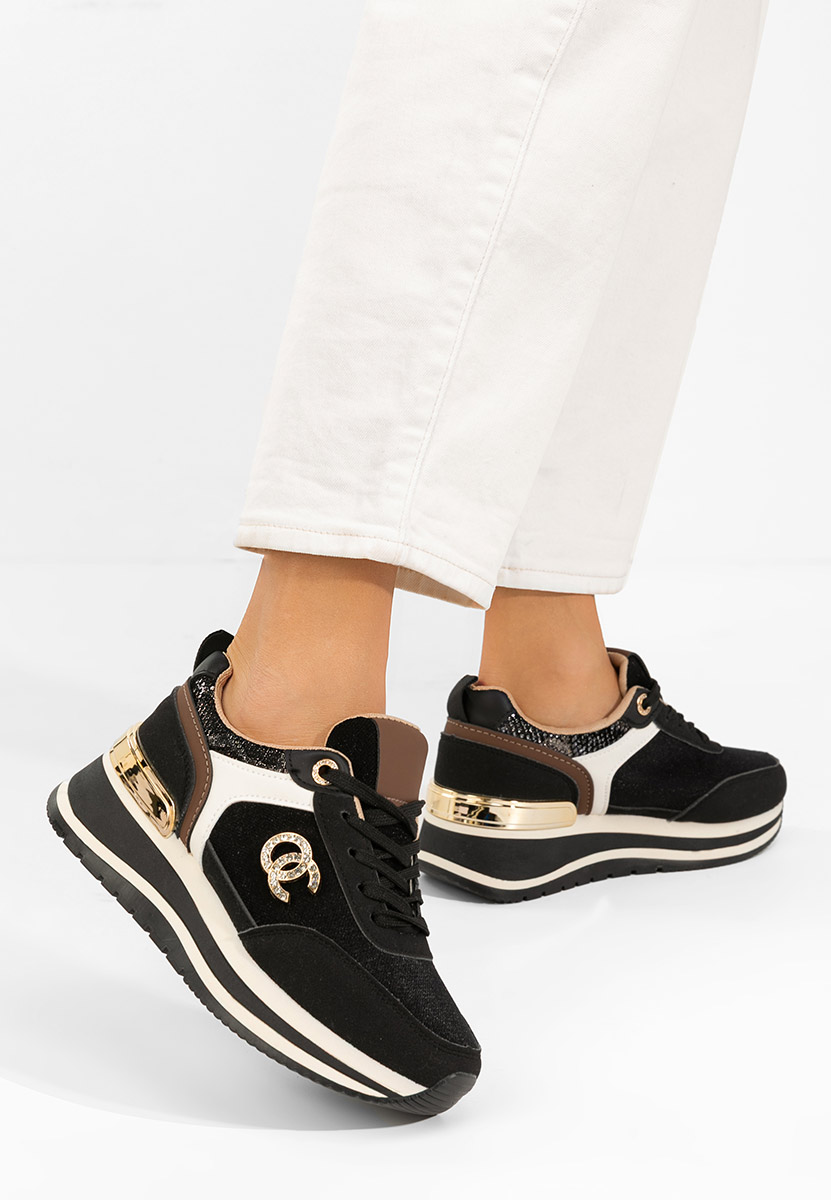 Cникърси на платформа Liliza черни