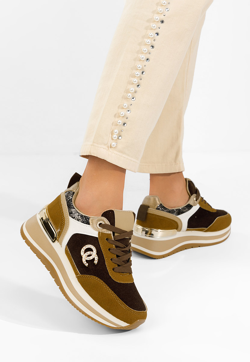 Cникърси на платформа Liliza кафяв