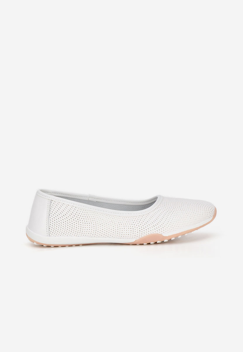 Балерини от естествена кожа Sindia бели
