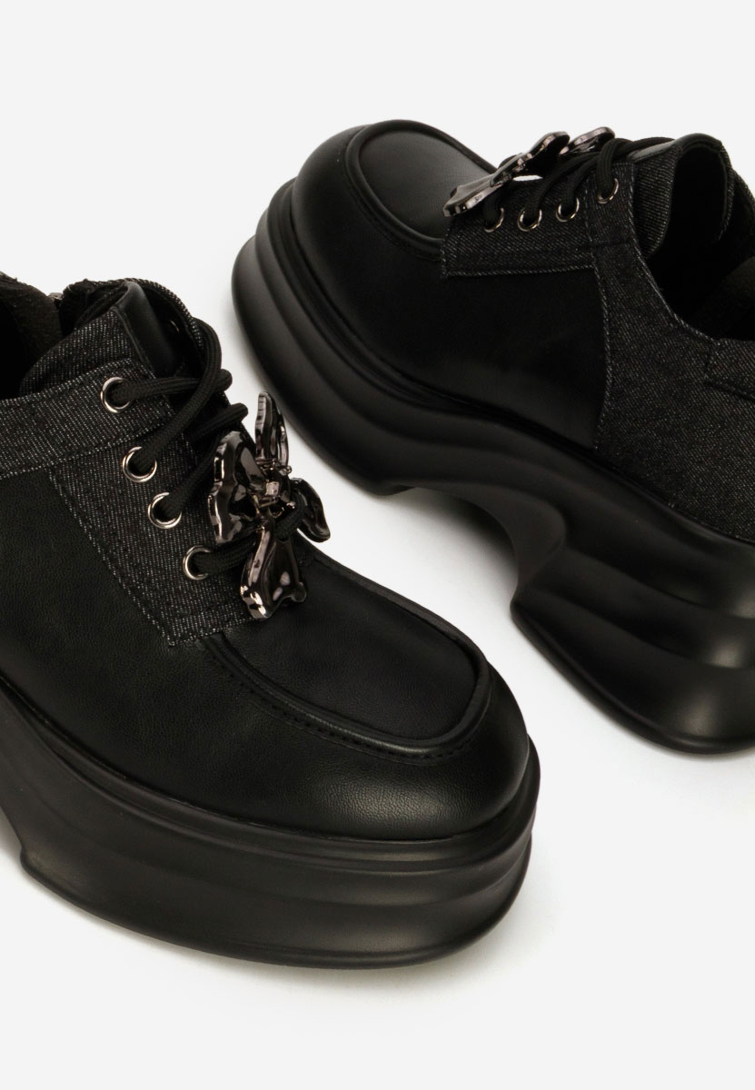 Mокасини на платформа Manilla черни