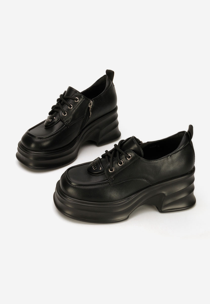 Mокасини на платформа Adnana черни