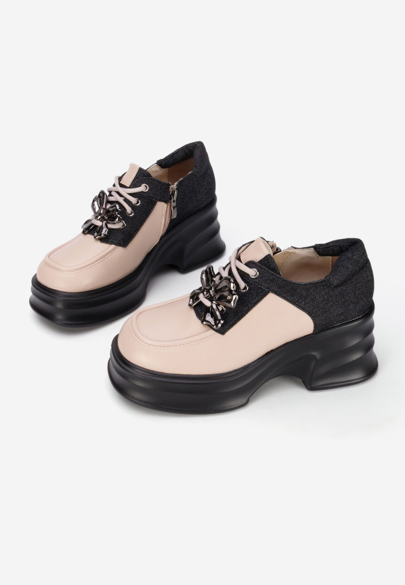 Mокасини на платформа Manilla бежов