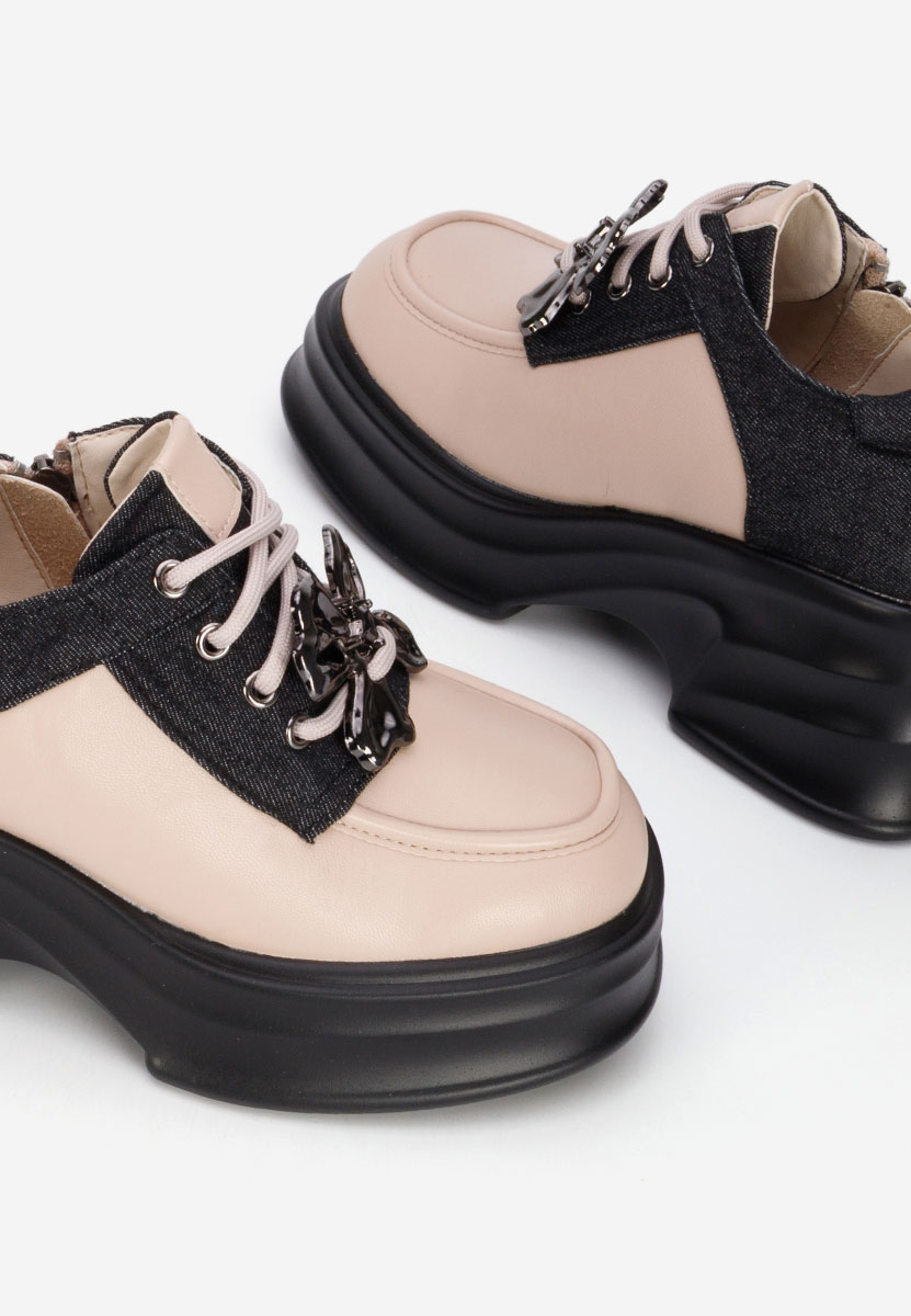 Mокасини на платформа Manilla бежов