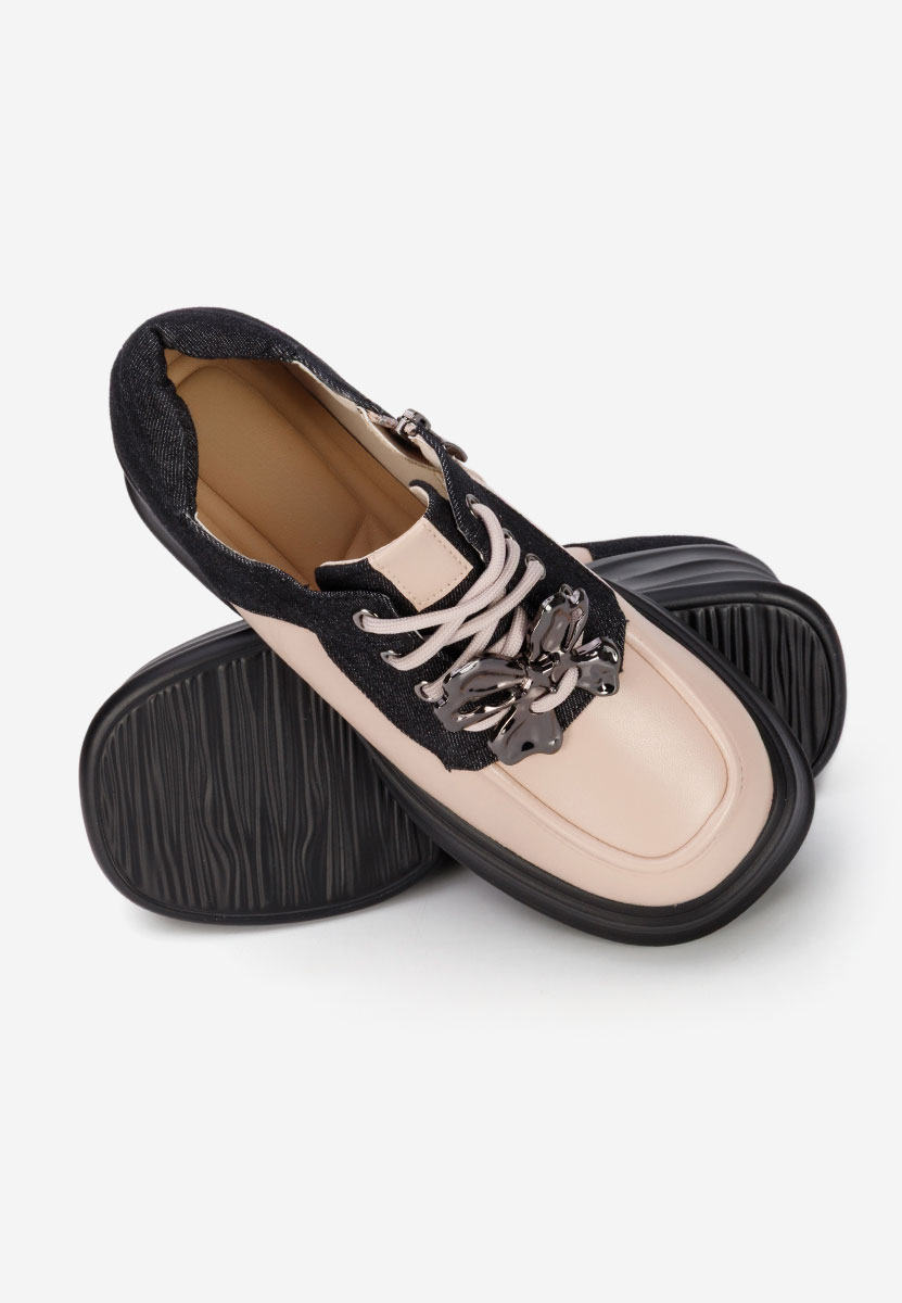 Mокасини на платформа Manilla бежов