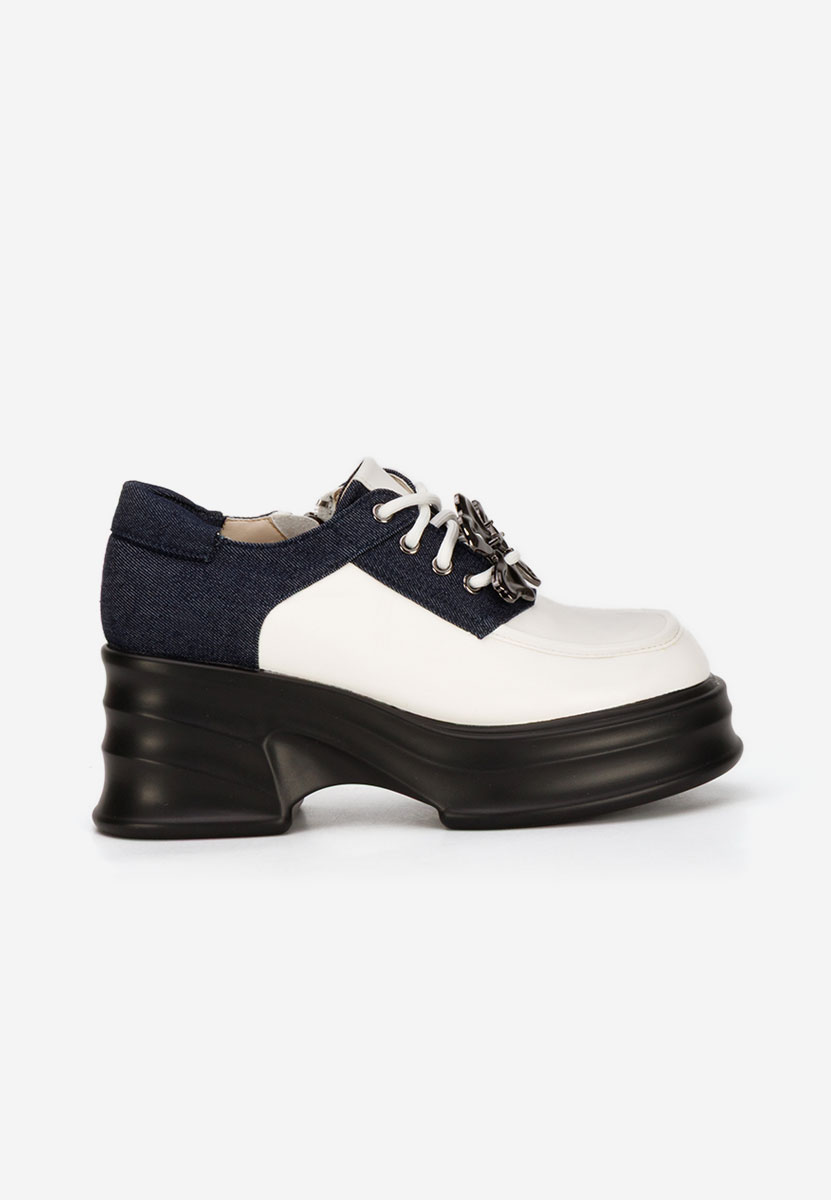 Mокасини на платформа Manilla бели