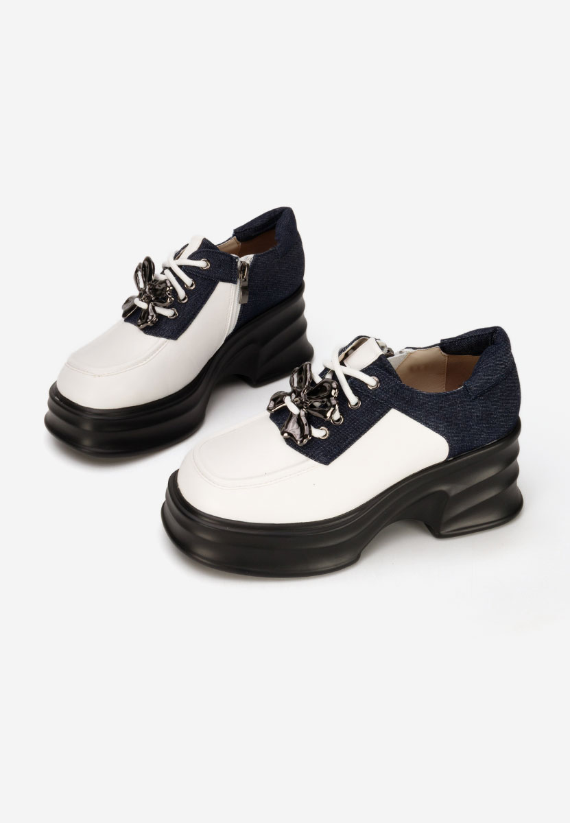Mокасини на платформа Manilla бели