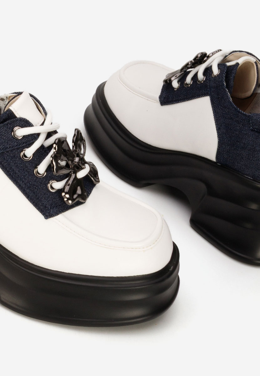 Mокасини на платформа Manilla бели