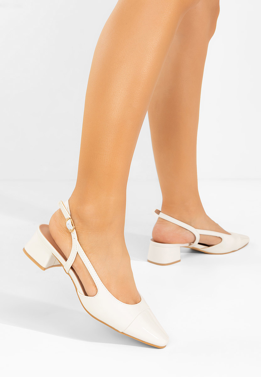 Обувки на ток Alexonia бели