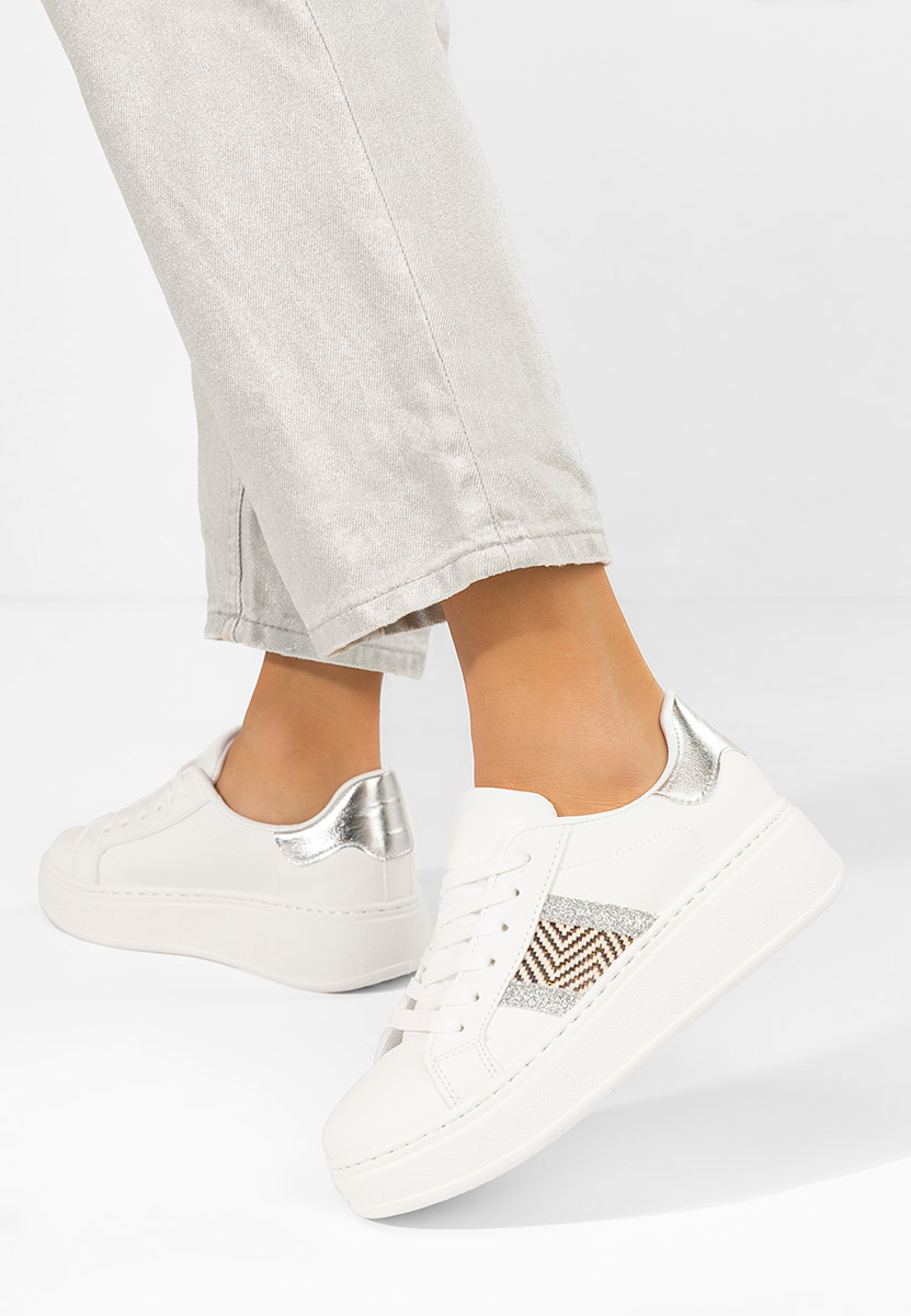 Cникърси на платформа Atenia V3 бели
