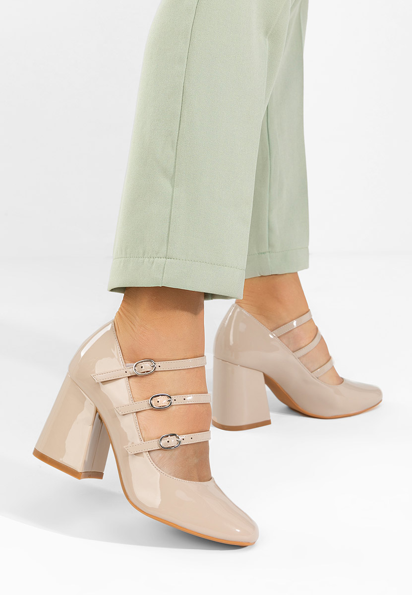 Oбувки на ток Genina бежов