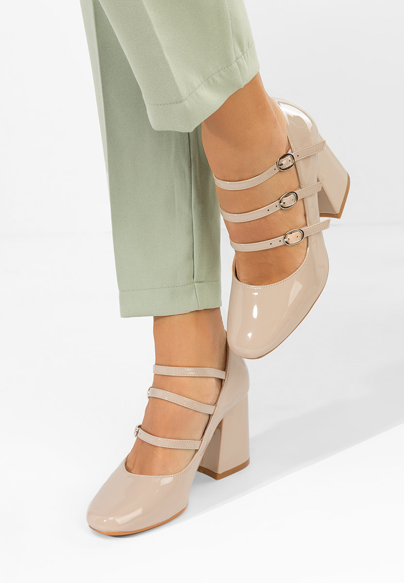 Oбувки на ток Genina бежов