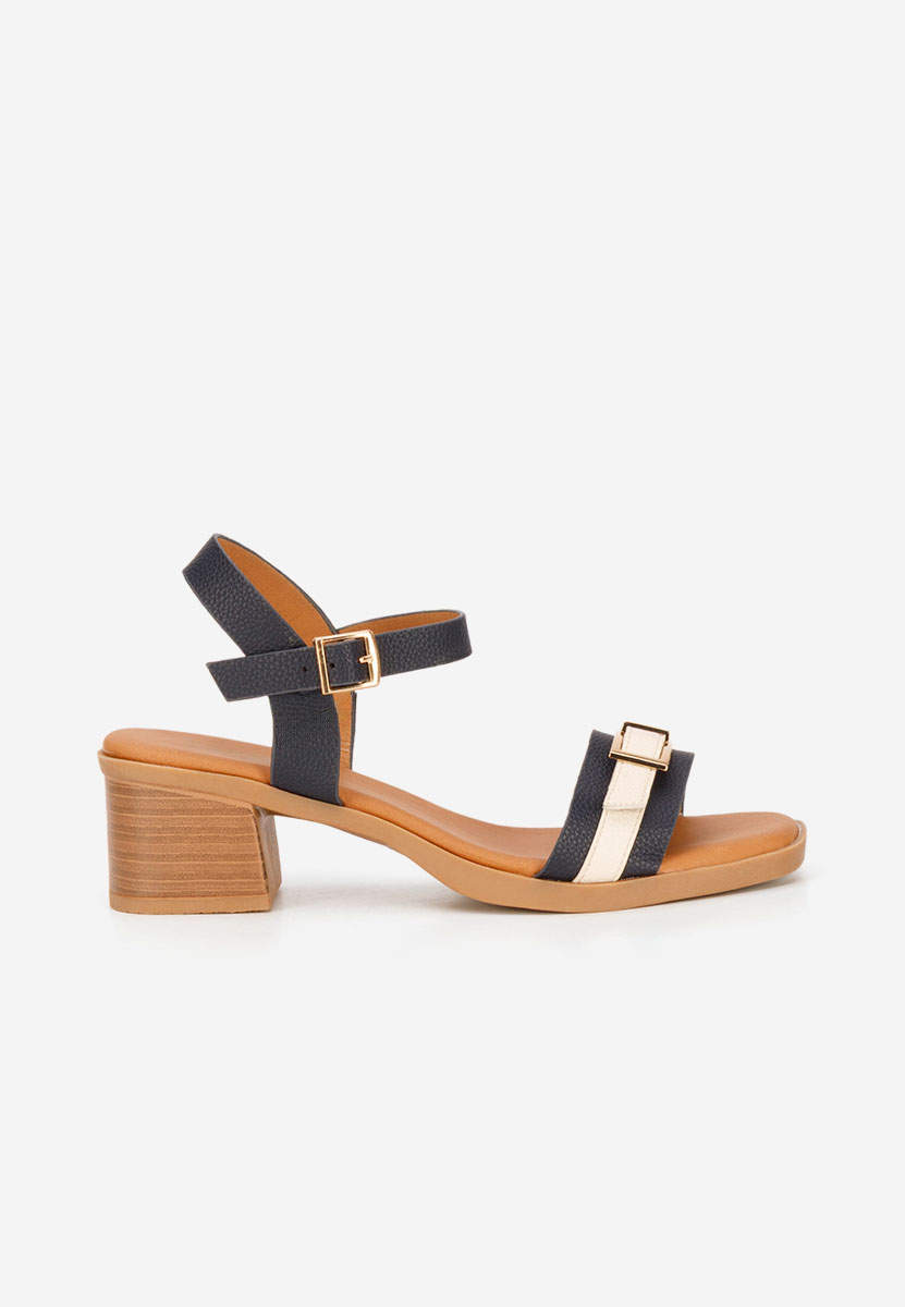 Сандали на ток Iustinia военно син
