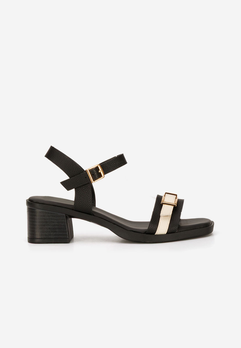 Сандали на ток Iustinia черен