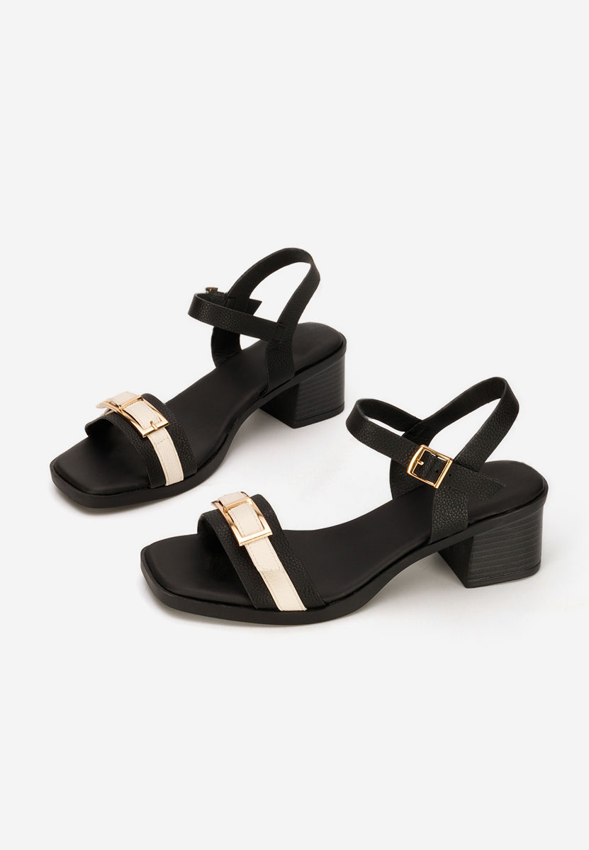 Сандали на ток Iustinia черен