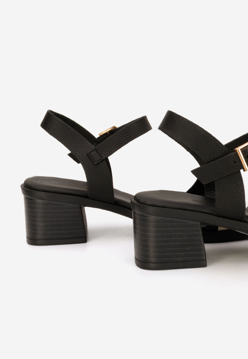 Сандали на ток Iustinia черен