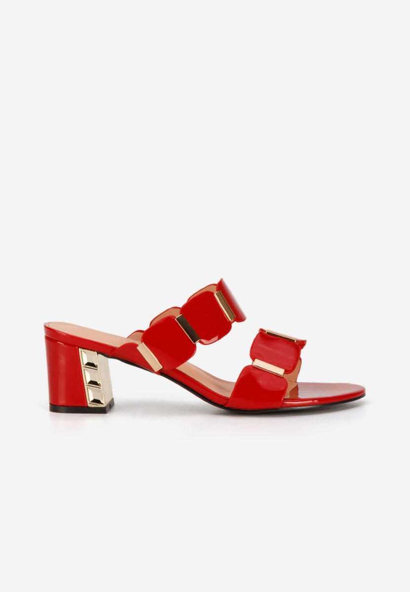 Чехли на ток Raniela червен