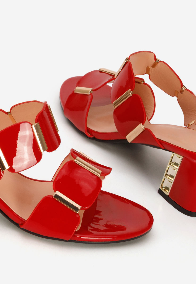 Чехли на ток Raniela червен