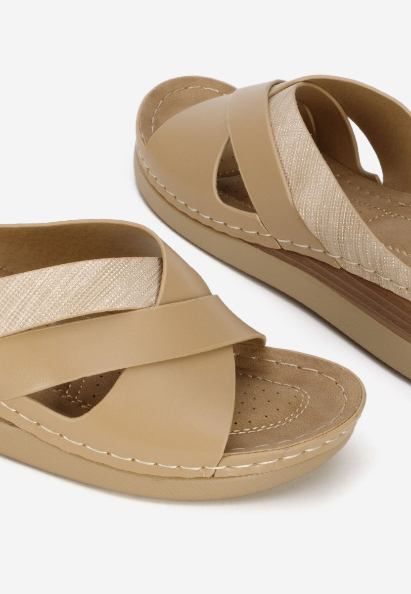 Чехли на платформа Maryna каки