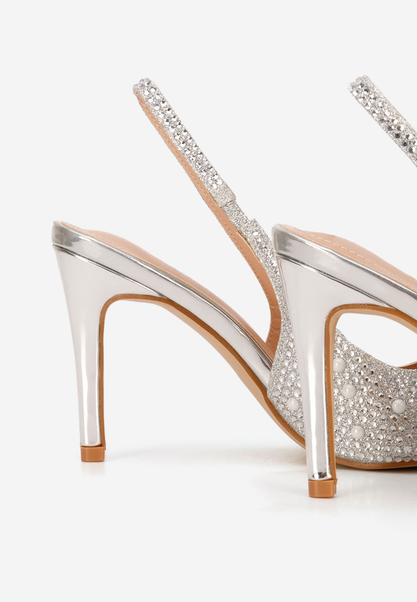 Обувки на ток Irenne сив