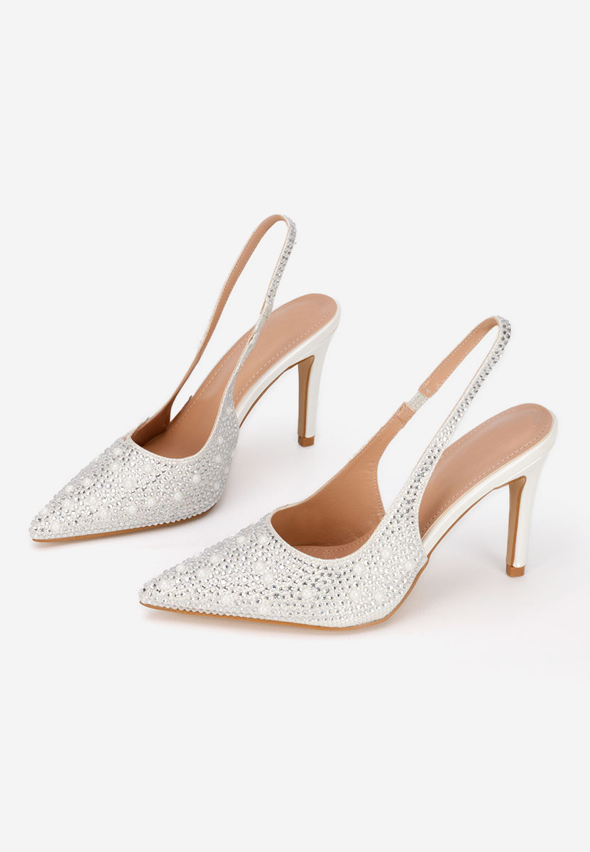 Обувки на ток Irenne бели