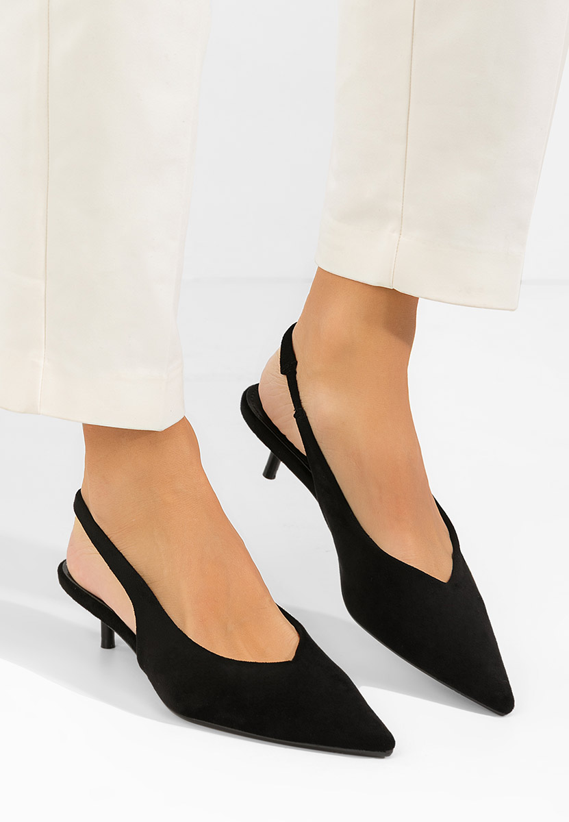 Обувки на ток Amadeea черни