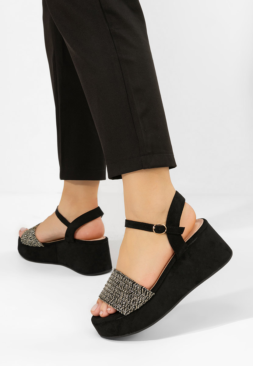 Сандали на платформа Yvania черен