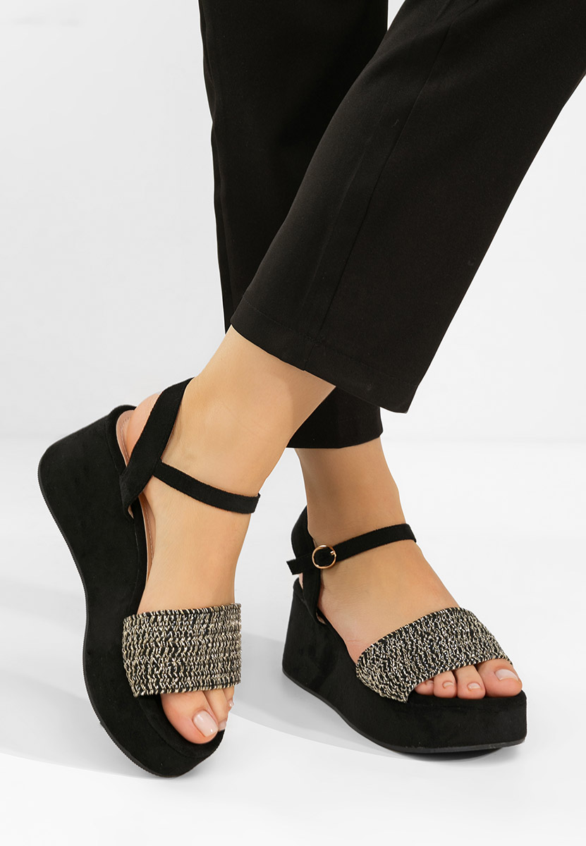 Сандали на платформа Yvania черен