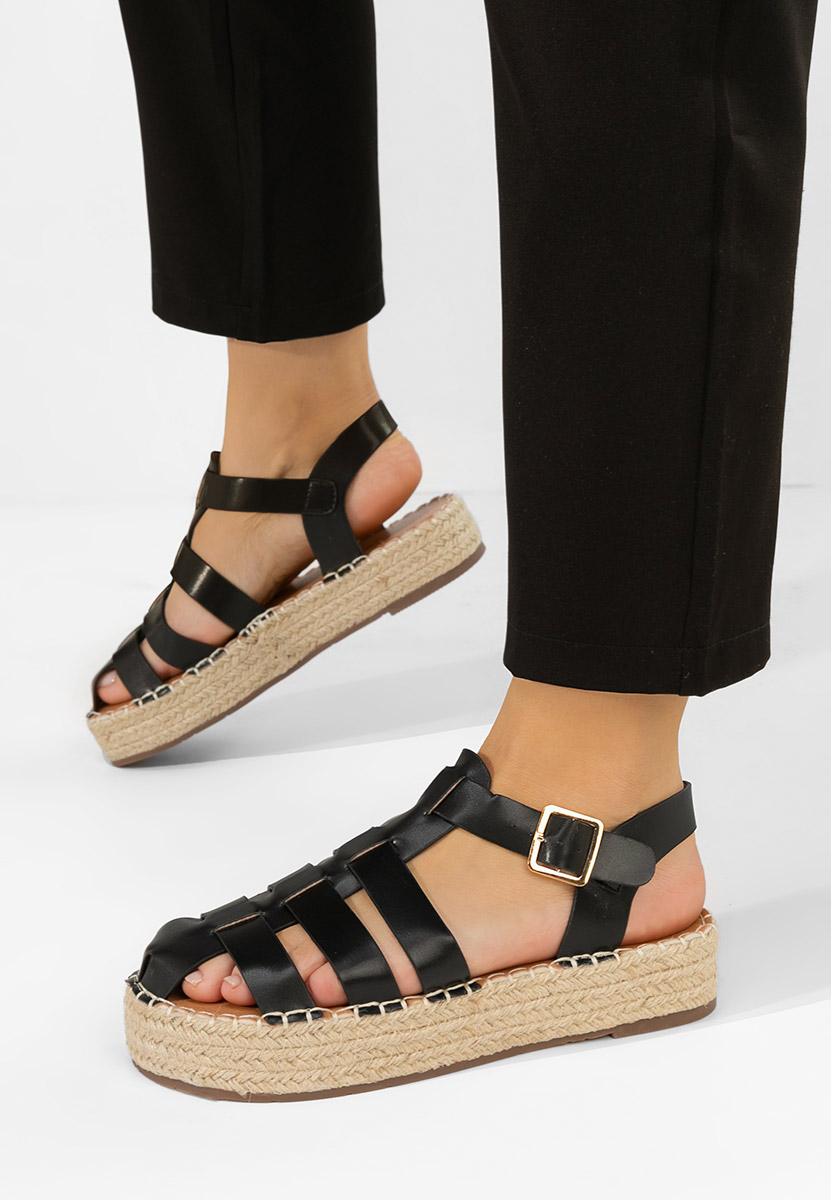 Сандали на платформа Reliama черен