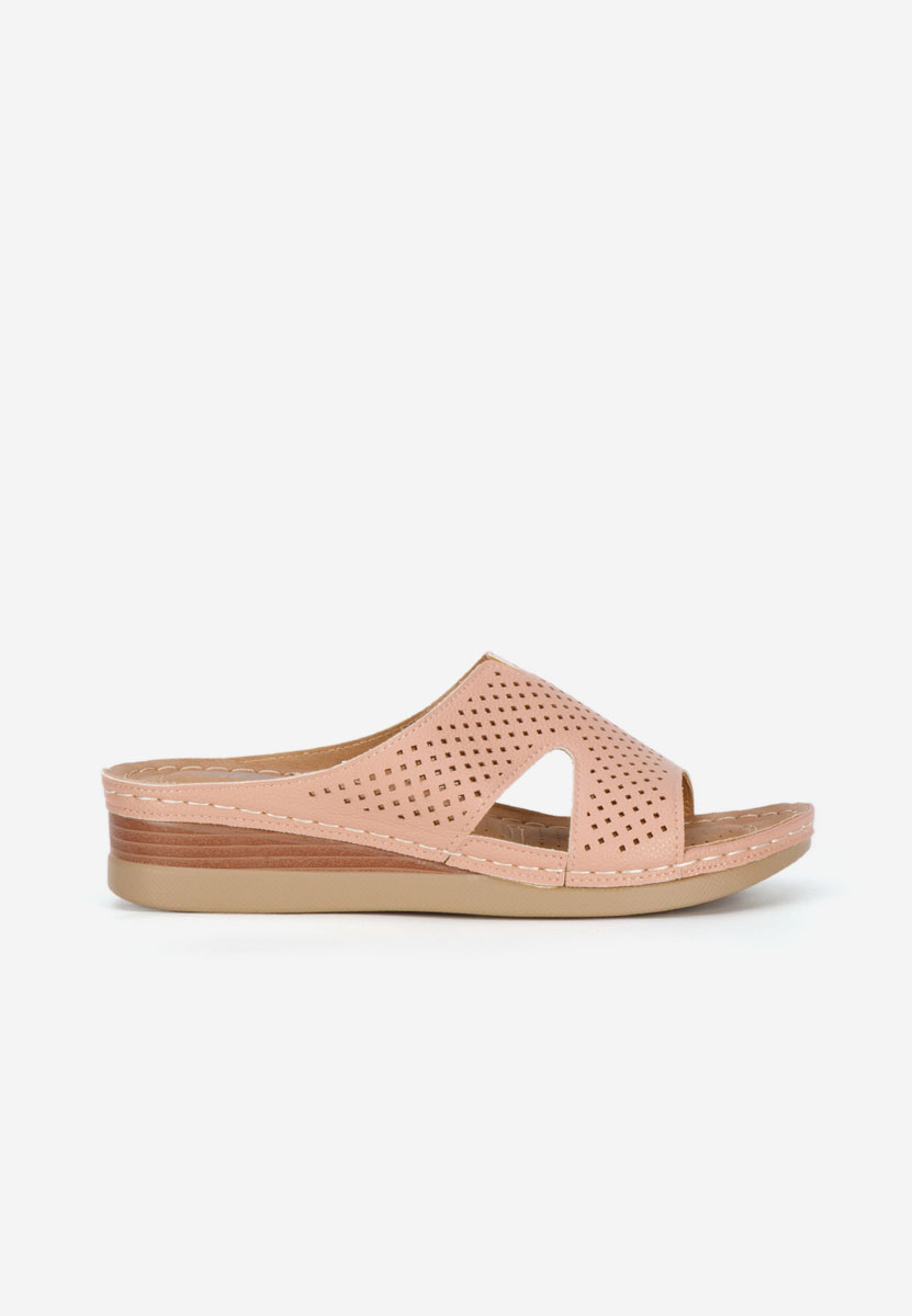 Чехли на платформа Hermana розов