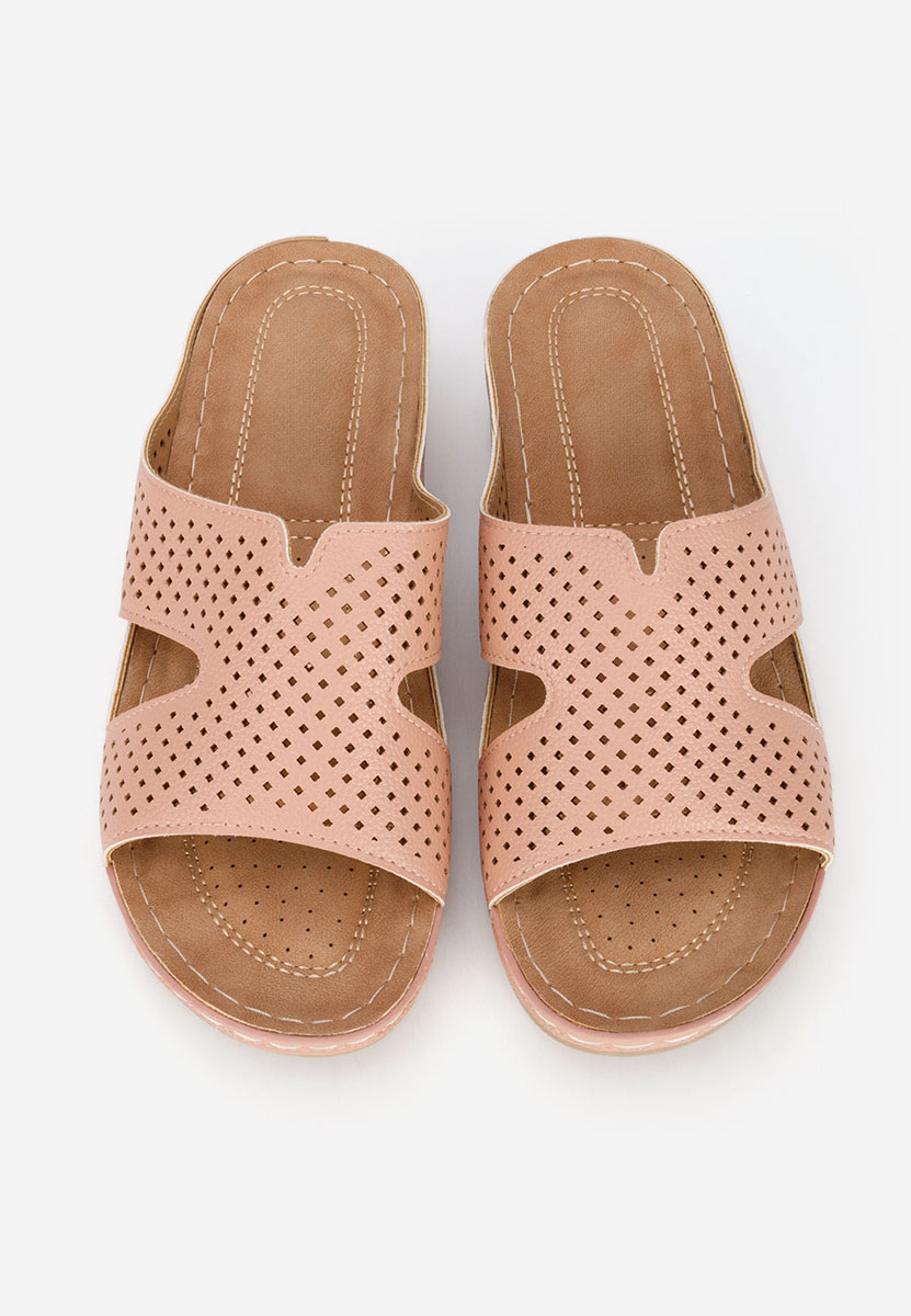 Чехли на платформа Hermana розов