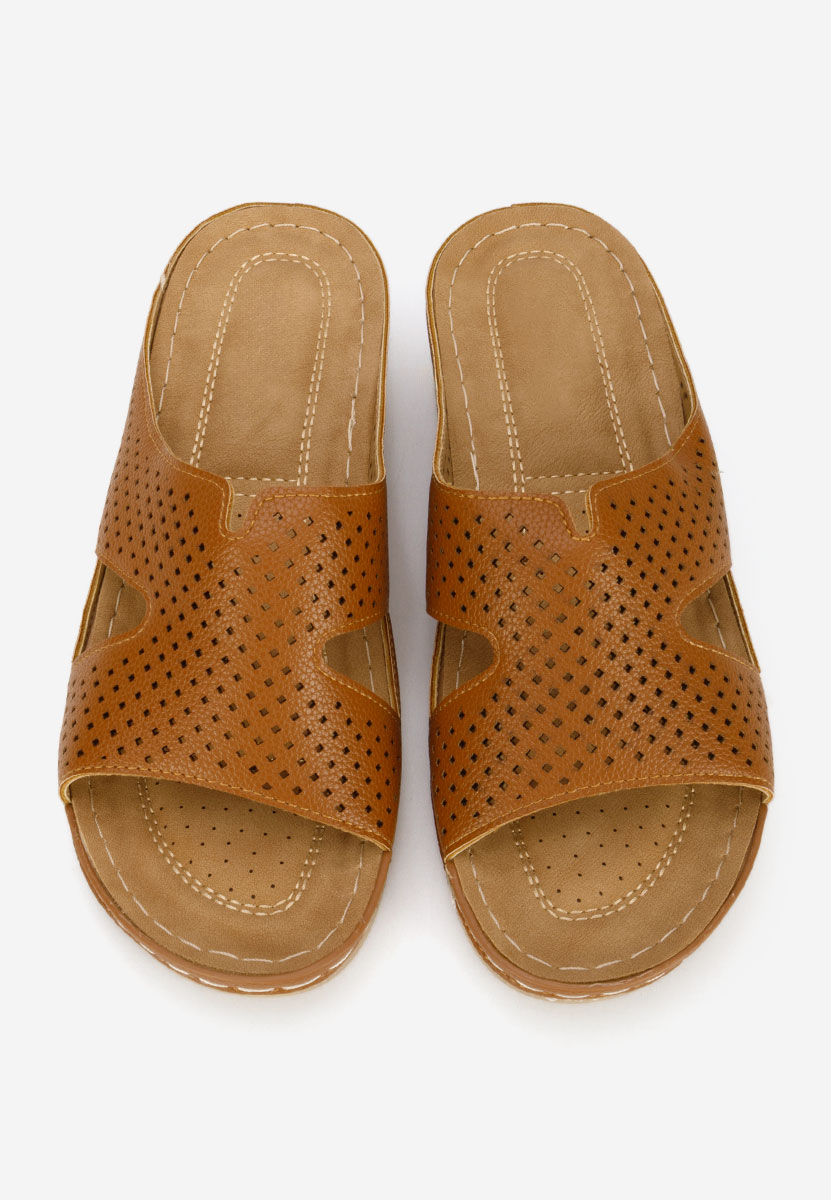 Чехли на платформа Hermana камел