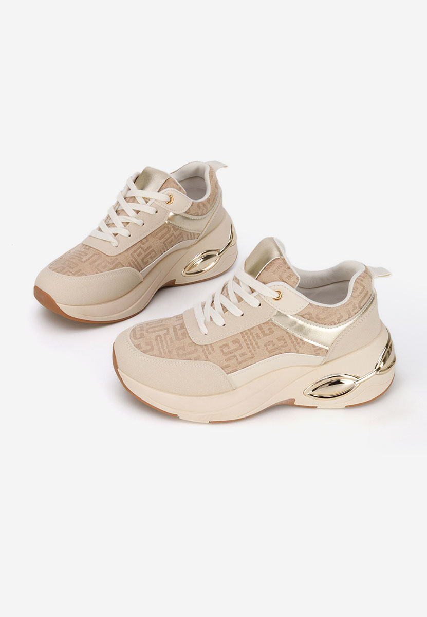 Cникърси на платформа Nezela бежов