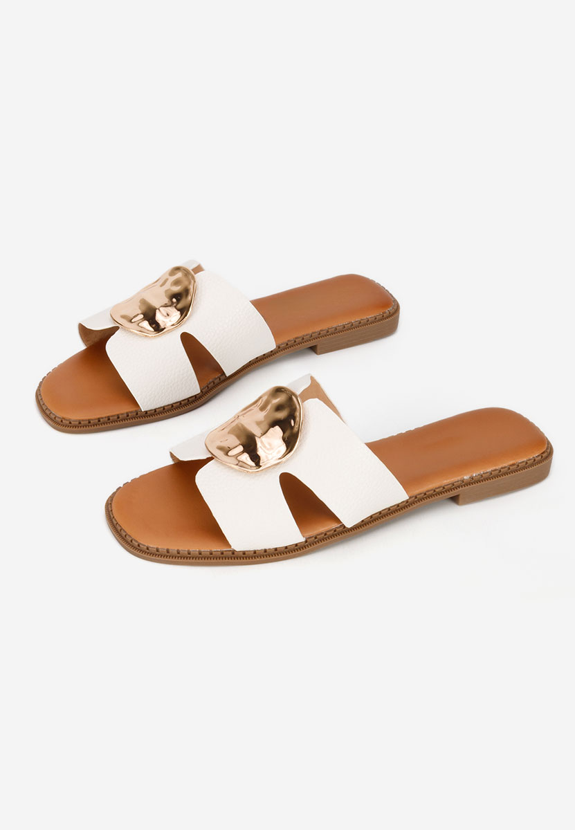 Дамски чехли Klarina бели