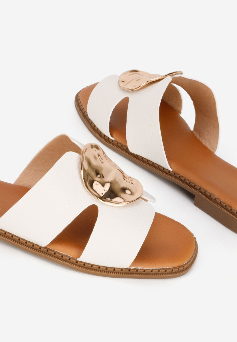 Дамски чехли Klarina бели