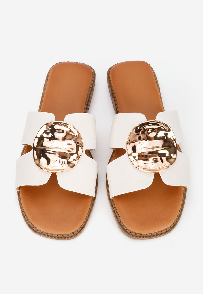 Дамски чехли Klarina бели