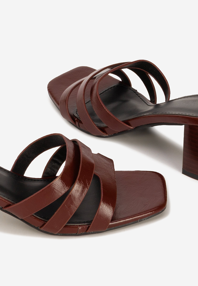 Чехли на ток Genoveva V2 Винено червено