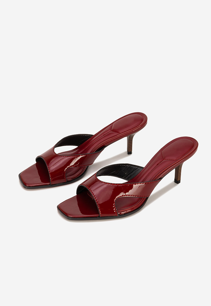 Чехли на ток Zinadia Винено червено