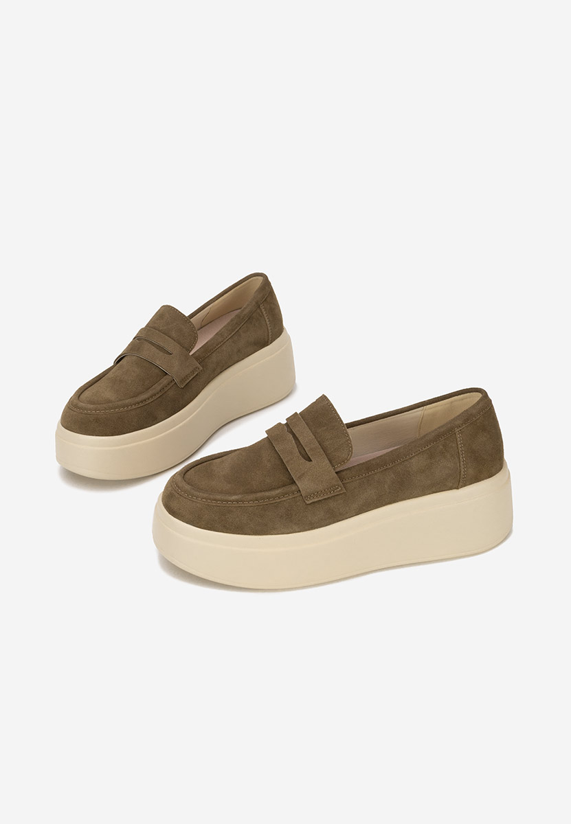 Mокасини на платформа Herminia зелен