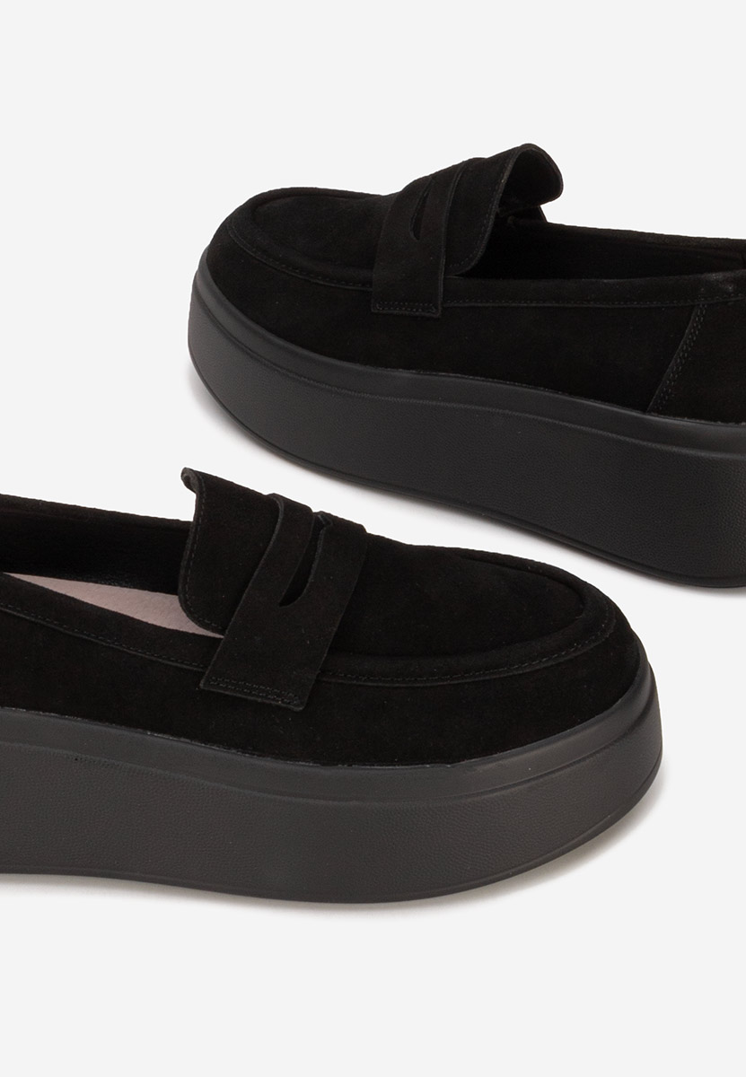 Mокасини на платформа Herminia черни