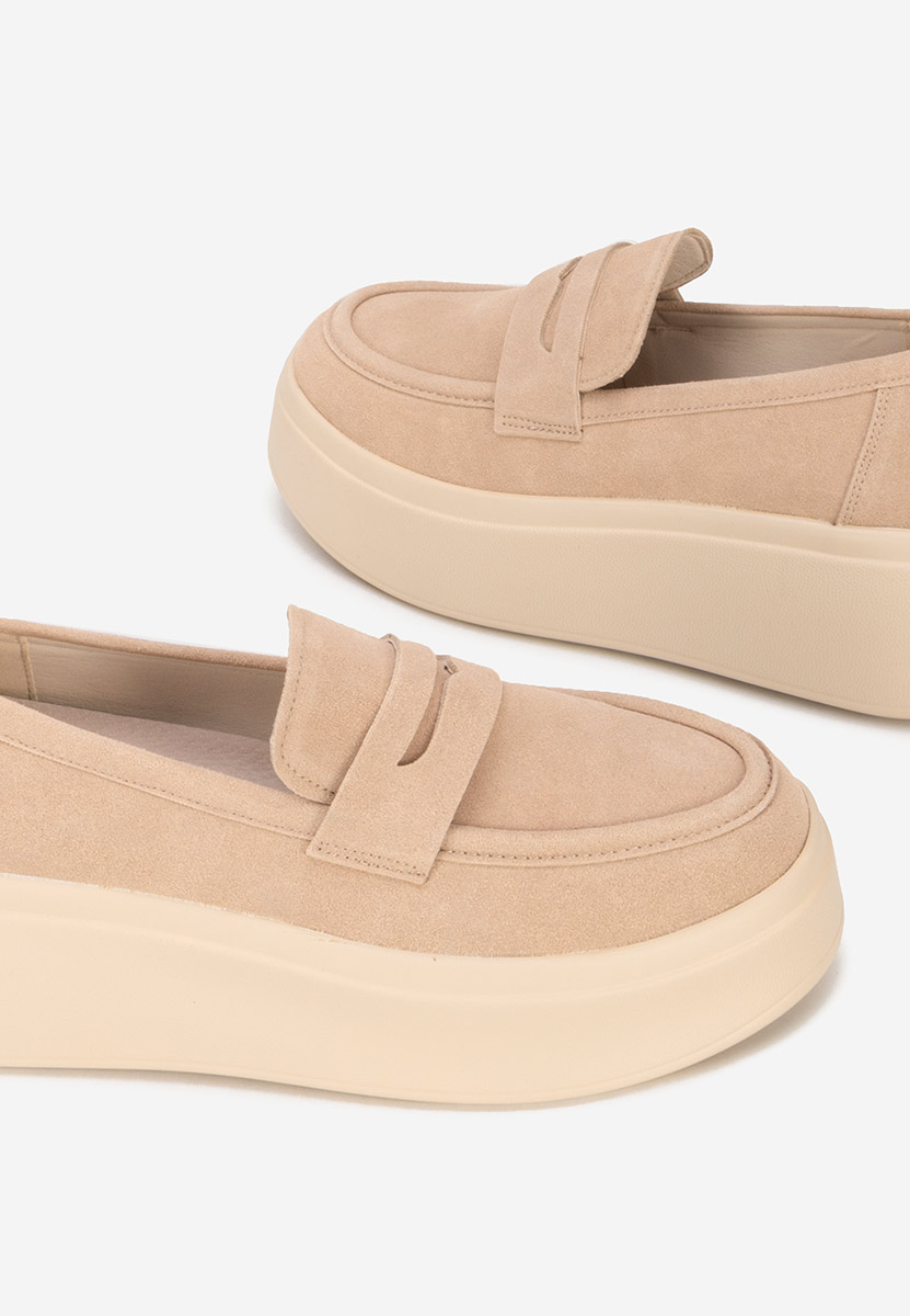 Mокасини на платформа Herminia бежов