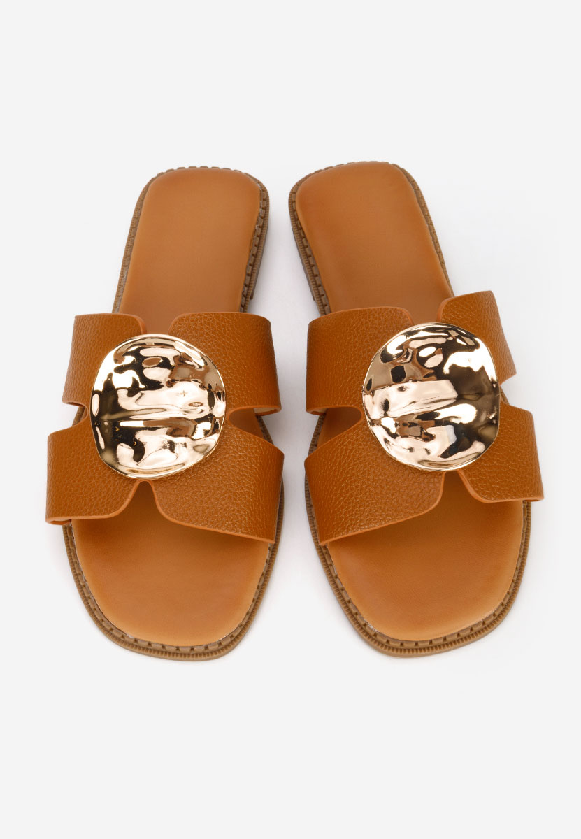 Дамски чехли Klarina камел