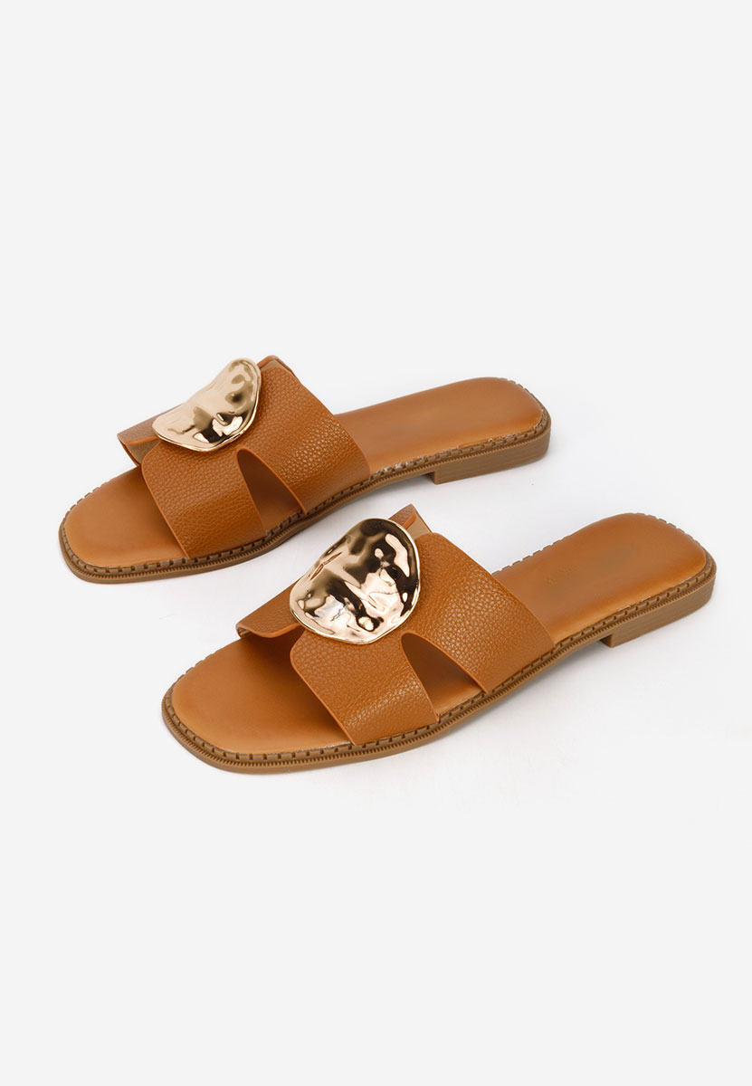 Дамски чехли Klarina камел