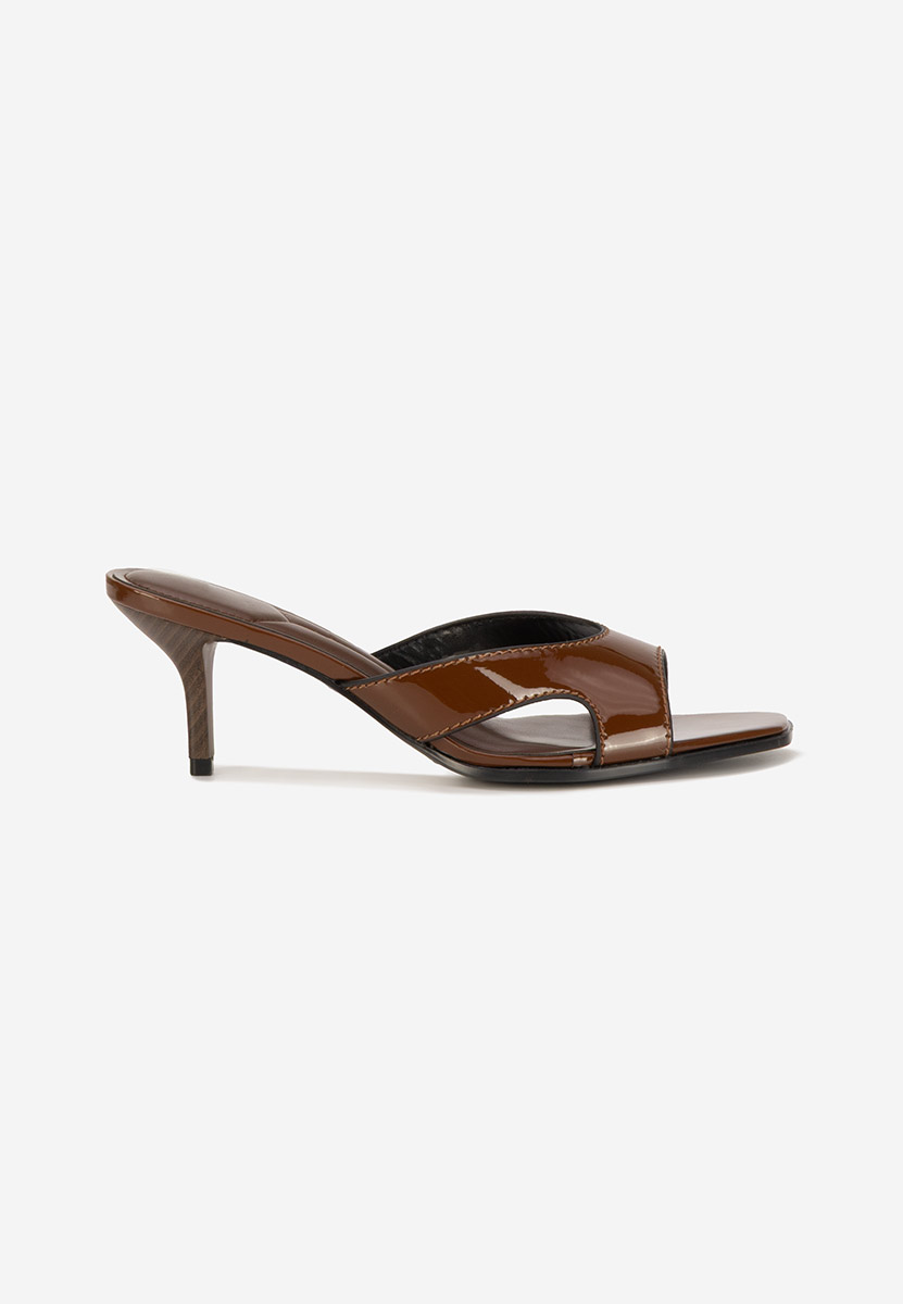 Чехли на ток Zinadia кафяв