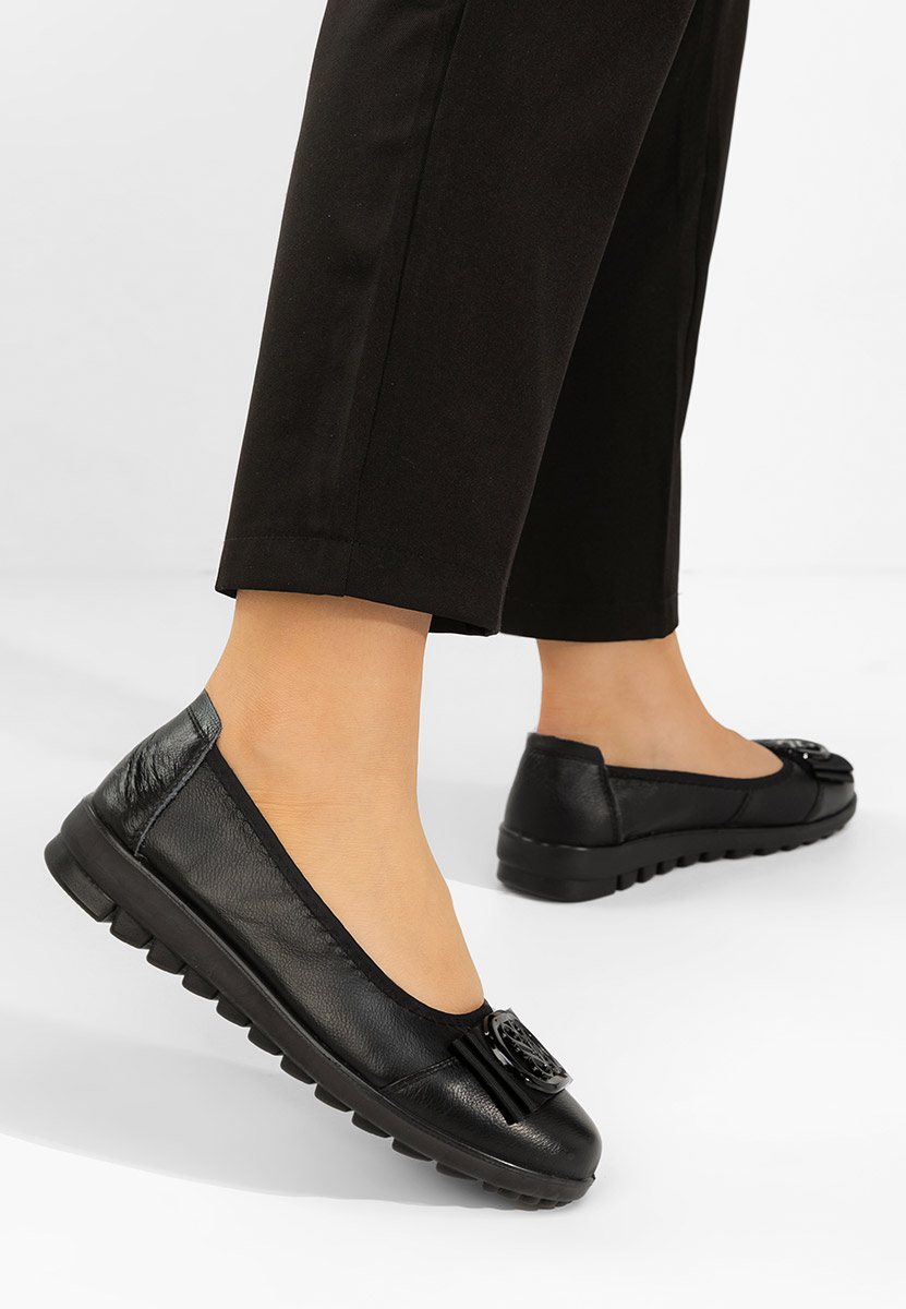 Балерини от естествена кожа Demarisa черни